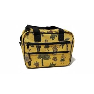 Pioneer Express Yellow Tapestry Tropical Hawaiian Hula Tote Travel Bag Trolley